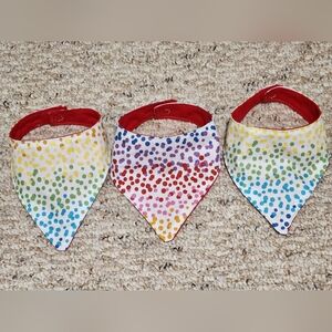 Handmade Multi-colored Polka Dot Bandana Baby Bib Set